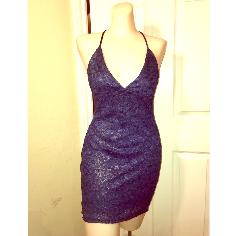 Navy Gold Sparkle Dress